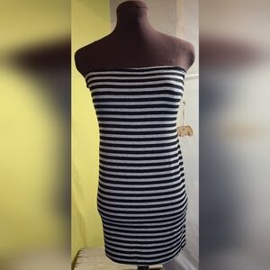 NWT Big Star Women's Striped Black/Gray Tube Dress Sz M